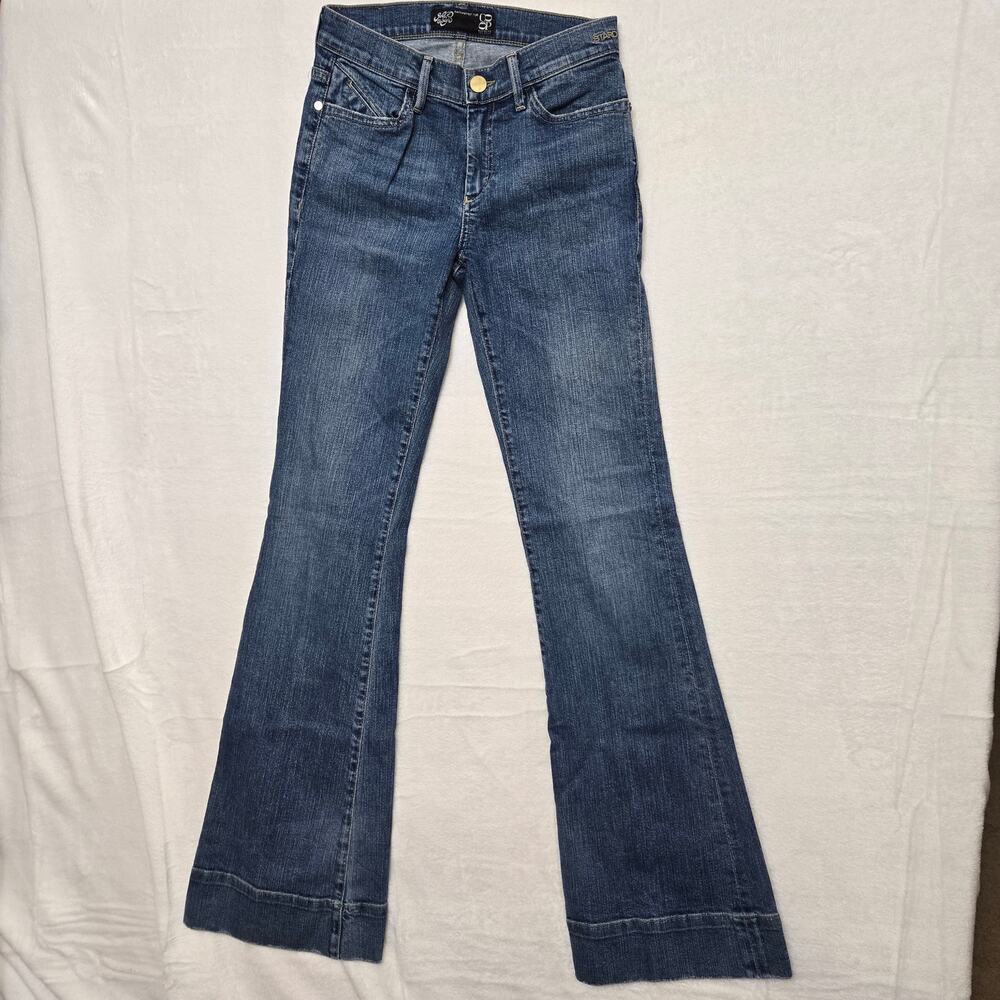 Barneys NY Goldsign Women Vtg Y2K Stardust Low Rise Flare Stretch Denim Jeans 26